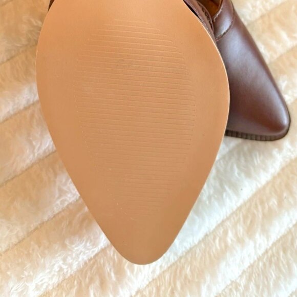 Coutgo women's Block Chunky Heels Brown T Strap  Shoes - Picture 7 of 7